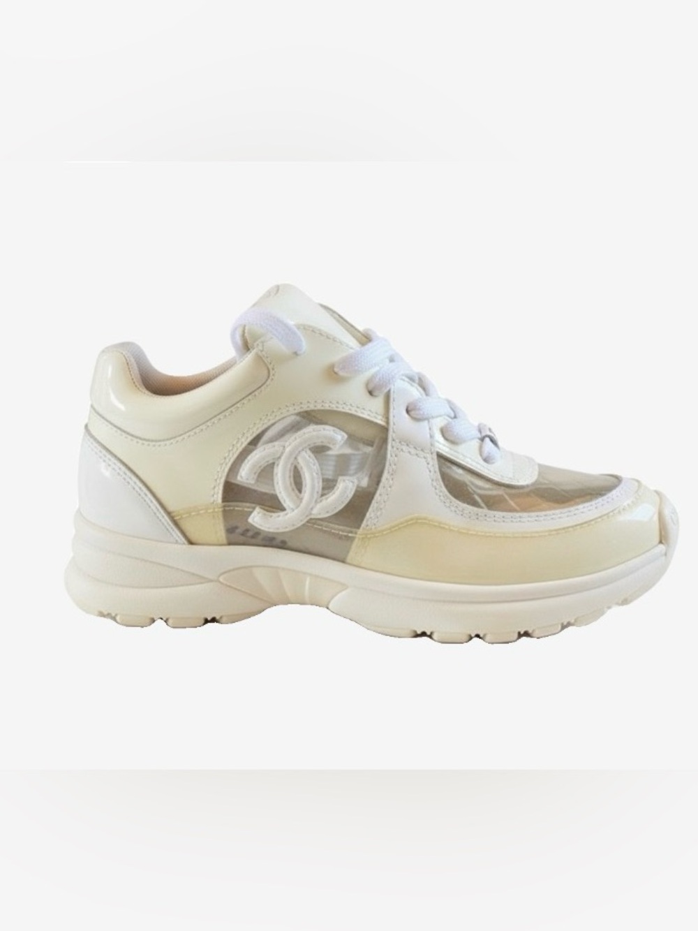 🛍️CHANEL Authentic Vintage Coco Mark Clear Sneakers